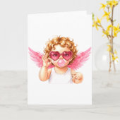 Carte Retro Cupid 67 Meme Bubblegum Funny Six Seven Vale (Fleur jaune)