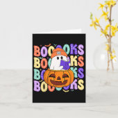 Carte Retro Cute Ghost Enseignant Halloween Librairie Li (Fleur jaune)