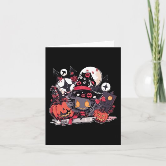 Carte Retro Cute Halloween Horreur Costume Party (Devant)