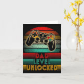 Carte Retro Dad Level Unlocked New Dad Controller Father (Fleur jaune)