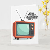 Carte rétro de la fête des pères Tv (Fleur jaune)