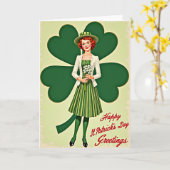 Carte Rétro de la Saint-Patrick (Fleur jaune)