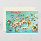 Carte rétro de Long Island (Devant / Derrière)