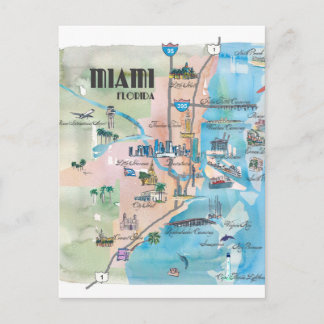 Carte Rétro de Miami Floride