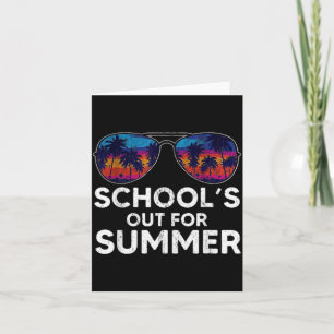 Carte Rétro Dernier Jour D'École Les Cours Sont Finis Po