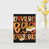 Carte Retro Deviled Egg Er Thanksgiving Dinner Funny (Fleur jaune)