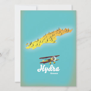 Carte rétro d'Hydre Grèce