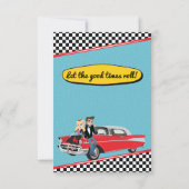 Carte Retro Diner 1950 Turquoise, jaune et rouge (Dos)