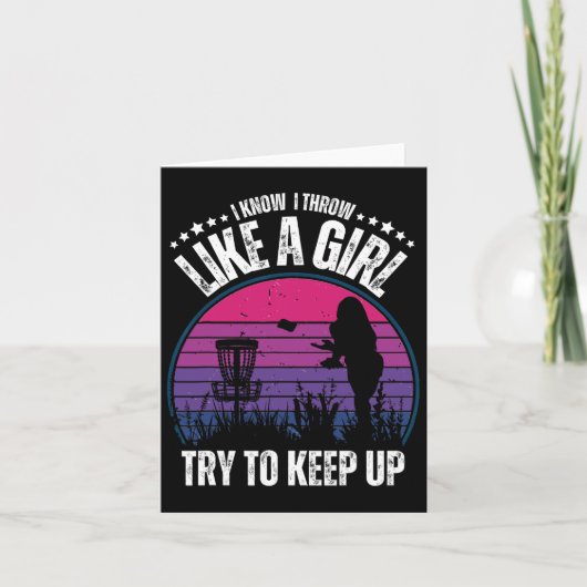Carte Retro Disc Golf Design Pour Femmes Filles Disc Gol (Devant)
