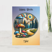 Carte Retro Disc Golf Psychedelic Anniversaire (Devant)