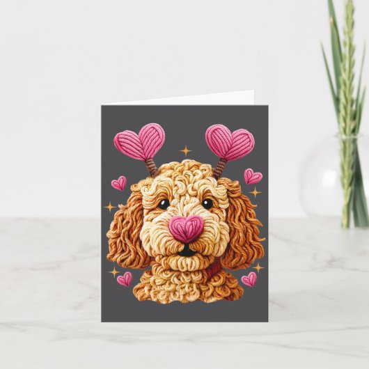 Carte Retro Dog Goldendoodle Valentines Funny Gift Women (Devant)