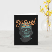 Carte Rétro Drôle C'est Vivant Monstre De Frankenstein S (Fleur jaune)