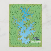 Carte rétro du lac Norman Caroline du Sud (Devant)