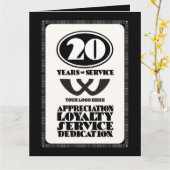 Carte Rétro employé 20 ans de service (Fleur jaune)