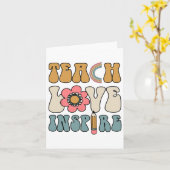 Carte Retro Enseignant Super Inspirationnel Joyeux Ck À (Fleur jaune)