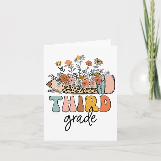 Carte Retro Enseignants De Troisième Année Leopard Ck À (Devant)