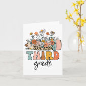 Carte Retro Enseignants De Troisième Année Leopard Ck À (Fleur jaune)