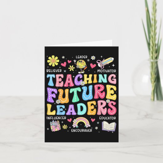 Carte Retro Enseigner de futurs leaders Enseignant Super (Devant)