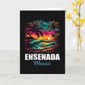 Carte Retro Ensenada Mexico Sunset Vintage Vacation Souv (Fleur jaune)