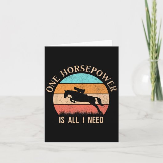 Carte Retro équitation Girl Drôle cavalier Cheval Vint (Devant)