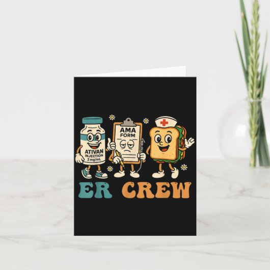 Carte Retro Er Crew Emergency Room Funny Er Ed Nurse Tec (Devant)