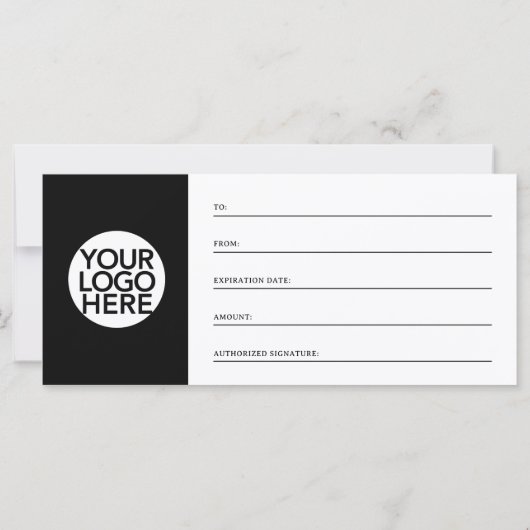 Carte Retro et Boho noir et blanc | Certificat cadeau (Dos)