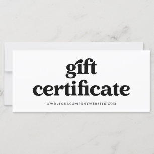 Carte Retro et Boho noir et blanc Certificat cadeau