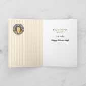 Carte Rétro étiquette de bière de fête des pères drôle (Intérieur)