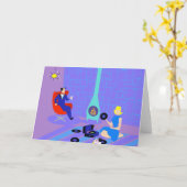 Carte Retro Evening at Home Greeting Card (Fleur jaune)