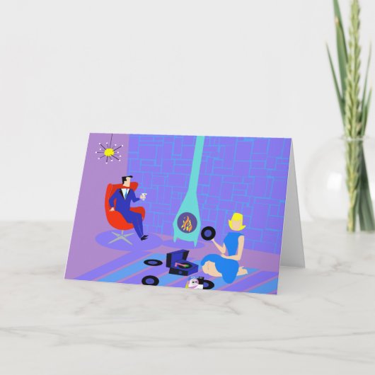 Carte Retro Evening at Home Greeting Card (Devant)