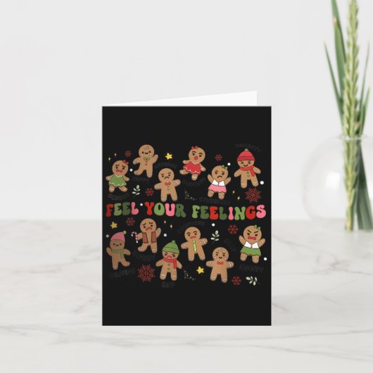 Carte Retro Feel Your Feelings Gingerbread Christmas Men (Devant)