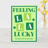 Carte Retro Feeling La La Lucky St. Patrick's Day Card (Fleur jaune)