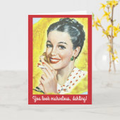 Carte Retro Femme Vous Avez L'Air Mahvelous Funny Annive (Fleur jaune)