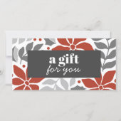 CARTE RÉTRO FLEURS DE NOËL ARGENT ROUGE GRAY SPÉCIAL (Devant)