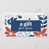 CARTE RÉTRO FLEURS NOËL ARGENT BLEU ROUGE SPÉCIAL (Devant)