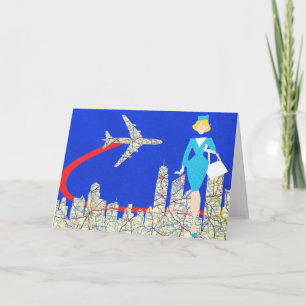 Carte Retro Flight Greeting Card