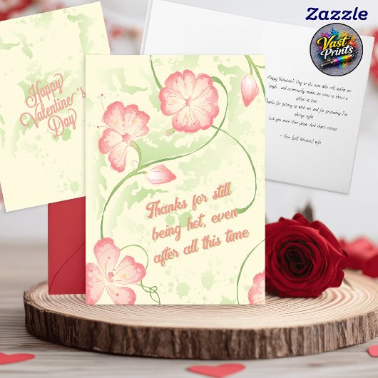 Carte Retro Floral Funny Husband Valentine's Day