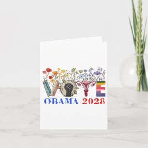 Carte Retro Floral Obama 2028