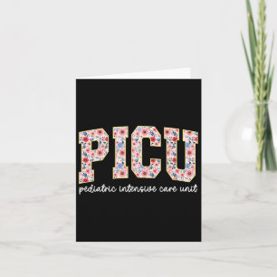 Carte Retro Floral Picu Infirmière Fleur Pédiatrique Icu