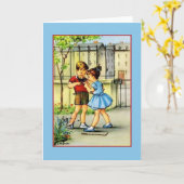 Carte Retro French Children (Fleur jaune)