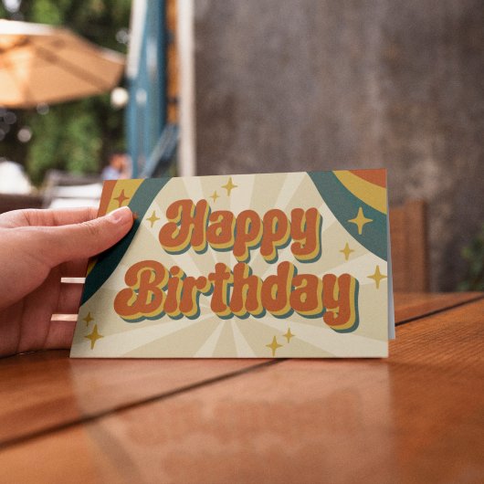 Carte Retro Fun Style original Joyeux anniversaire