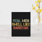 Carte Retro Funny Barbecue Griller Les vrais Hommes Sent (Fleur jaune)