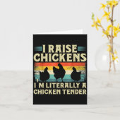 Carte Retro Funny Chicken Lover Gift – I Raise Chickens  (Fleur jaune)