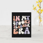 Carte Retro Funny Enseignant Halloween mignonne Dans Mon (Fleur jaune)