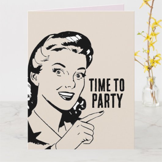 CARTE RETRO FUNNY FUNNY BANTHDAE GREETING CARD (Fleur jaune)