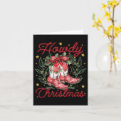 Carte Retro Funny Howdy Christmas Western Boots Family X (Fleur jaune)