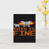 Carte Retro Funny Quote This Is Fine Sarcasm Gift (Fleur jaune)