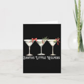 Carte Retro Funny Santa's Little Helper Martini Merry Ch (Devant)