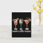 Carte Retro Funny Santa's Little Helper Martini Merry Ch (Fleur jaune)