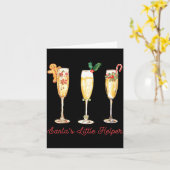 Carte Retro Funny Santa's Little Helper Martini Merry Ch (Fleur jaune)